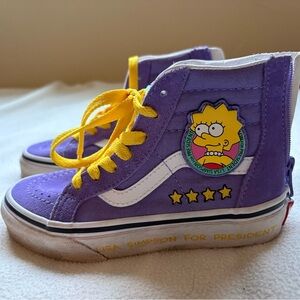 Vans Kids Purple and Yellow High-Top Sneakers